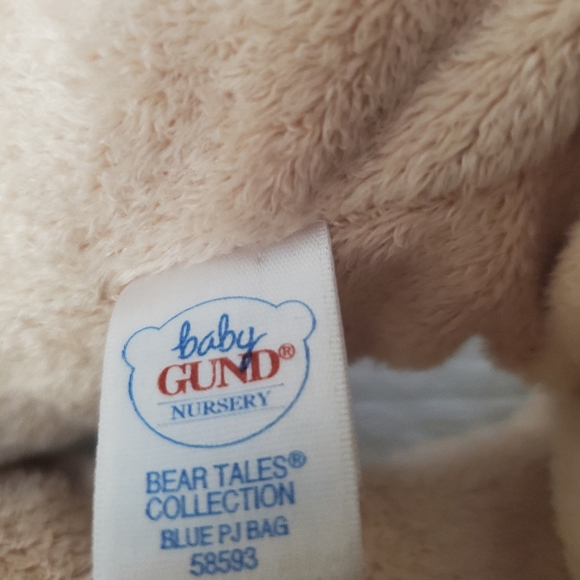 Baby Gund Blue PJ Bag VGC 21" SEWN EYES W/zipper - Picture 5 of 10